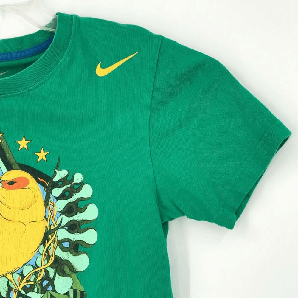 NEW Mens S NIKE Brazil Soccer Football CBF World Cup Tee 608610 381 Green Yellow - Picture 3 of 5
